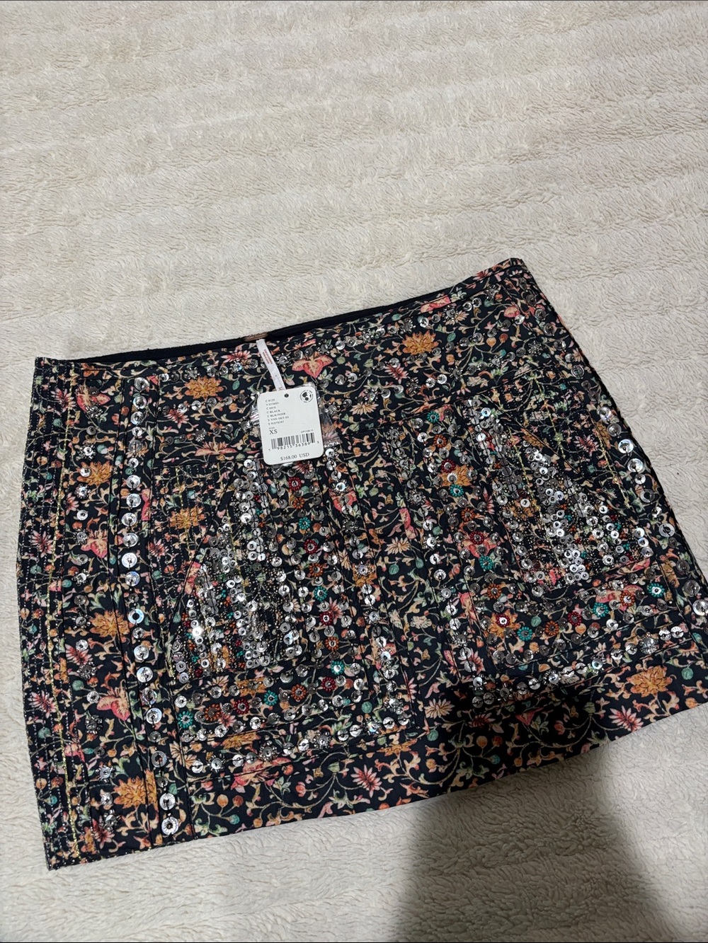Boho Mini Skirt with Jewels